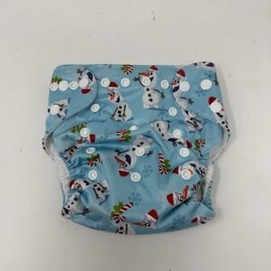 Olaf w Santa Hat Frozen Pocket Diaper Cloth Diapers One Size Adjustable Washable